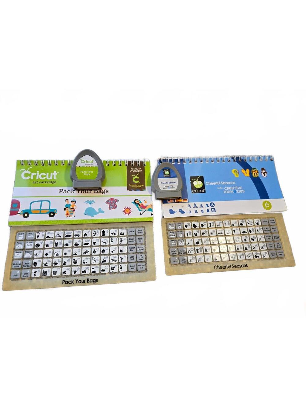 Cricut Cartridge Lot: Pack Your Bags & Creative Memories Cheerful Seasons Sets